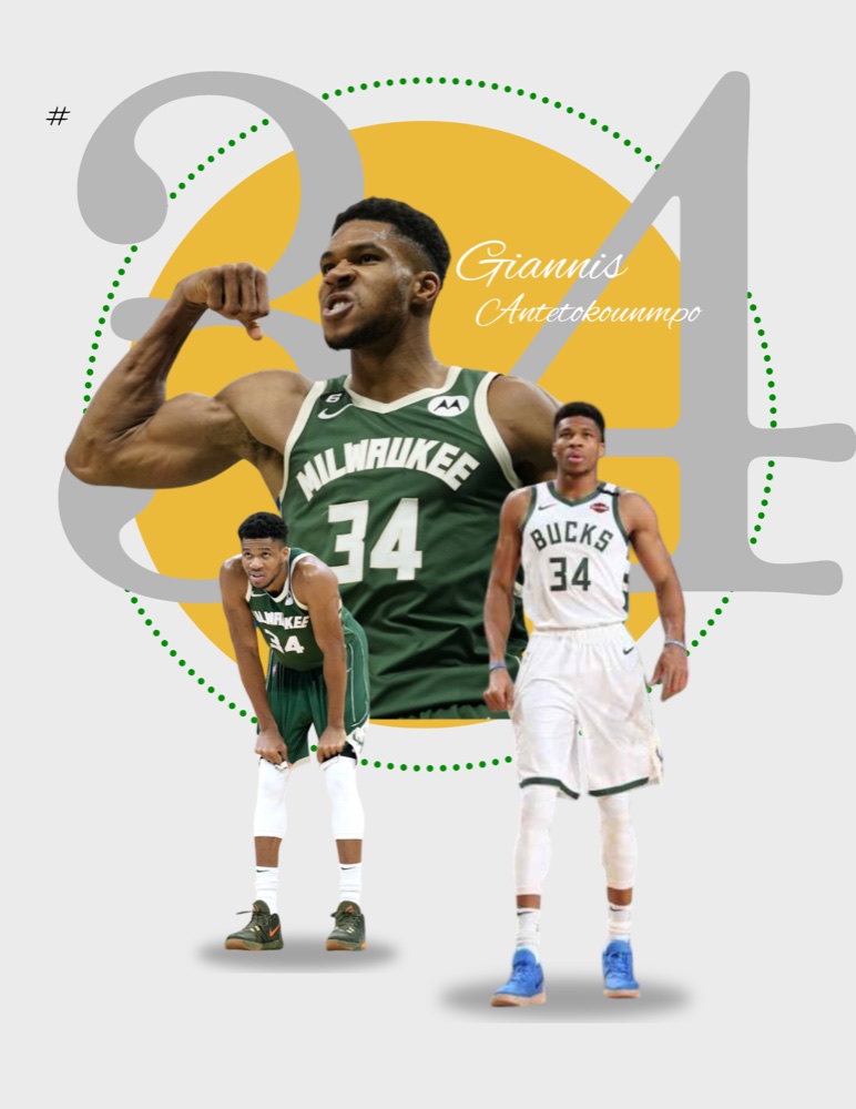 Giannis Antetokounmpo number 34 feature graphic