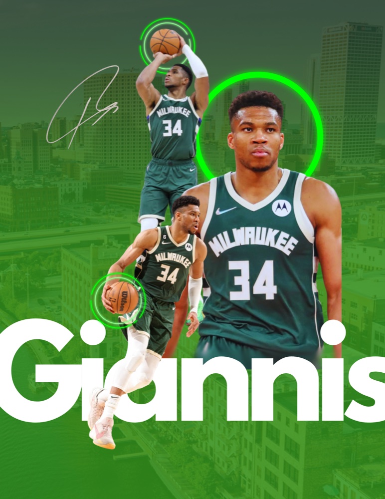 Giannis Antetokounmpo player feature graphic