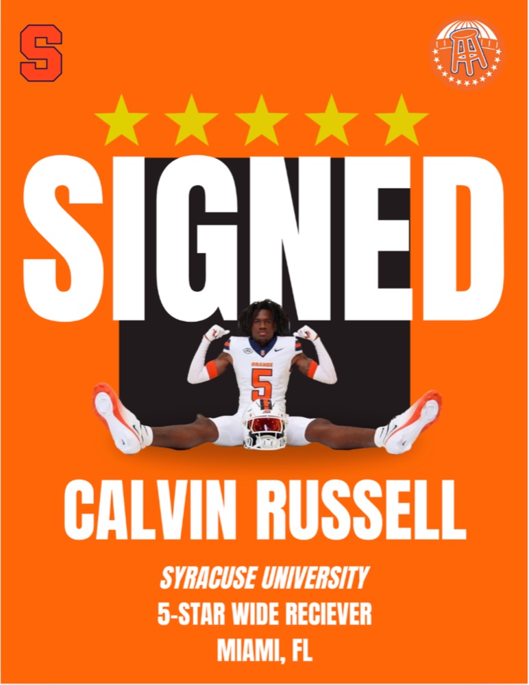 Calvin Russell Syracuse signing announcement graphic