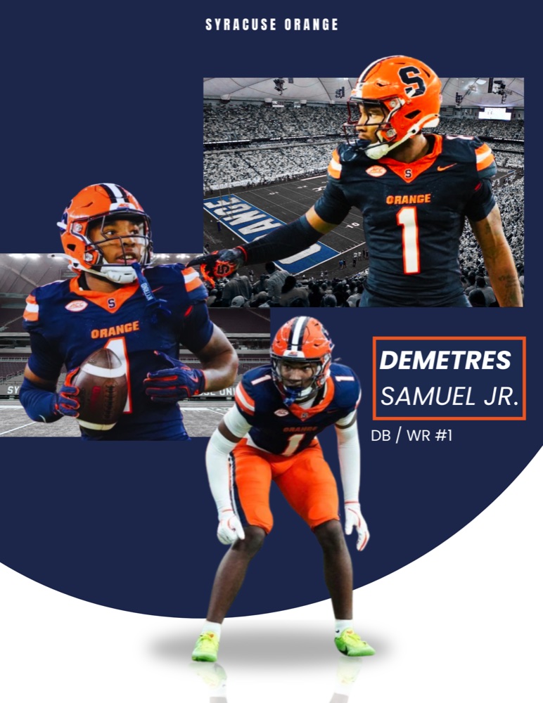 Demetres Samuel Jr Syracuse Orange player feature graphic